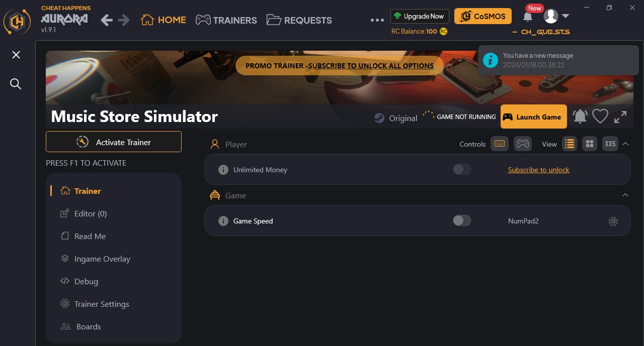 скачать Music Store Simulator: +2 трейнер {CheatHappens.com}