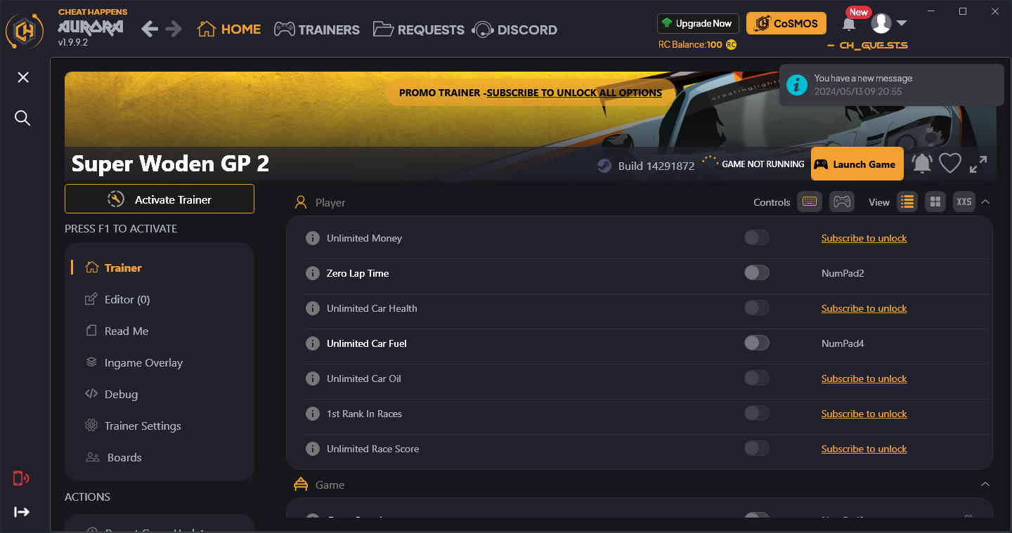 скачать Super Woden GP 2: +8 трейнер {CheatHappens.com}