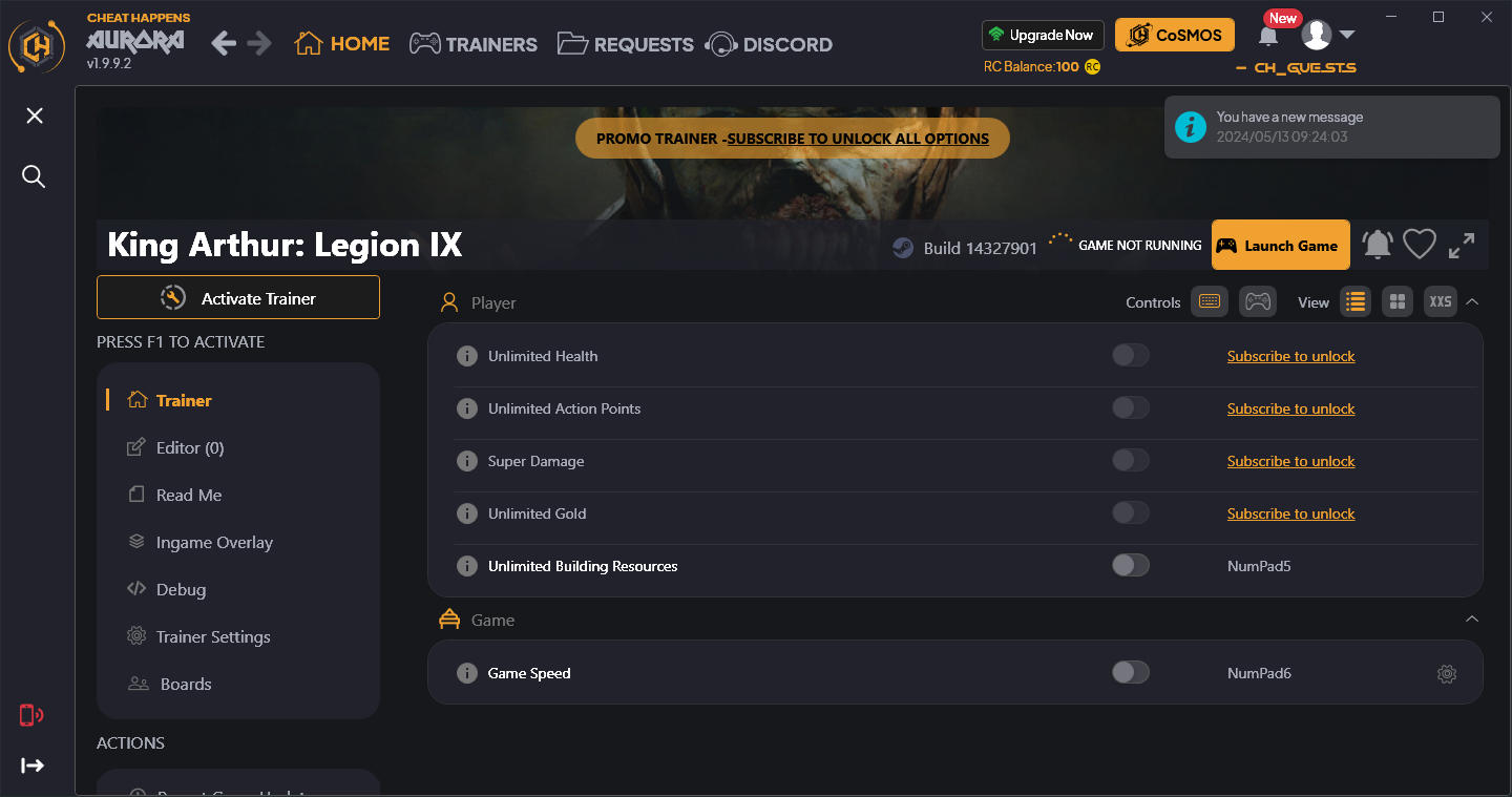скачать King Arthur: Legion IX +6 трейнер {CheatHappens.com}