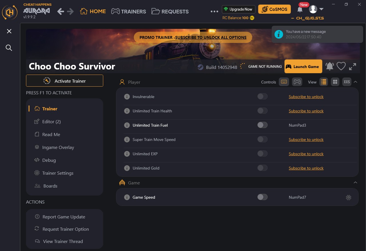 скачать Choo Choo Survivor: +9 трейнер {CheatHappens.com}