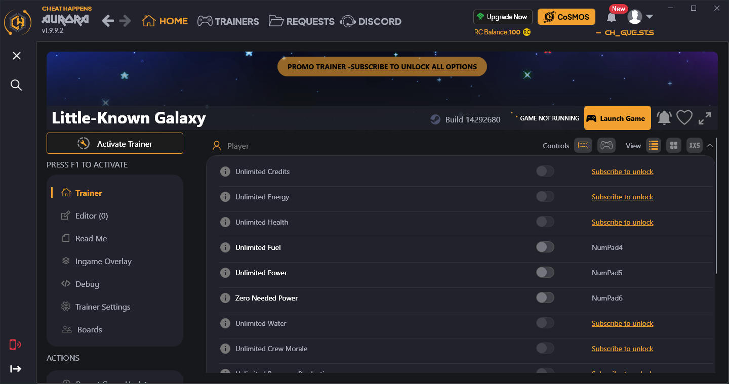 скачать Little-Known Galaxy: +14 трейнер {CheatHappens.com}