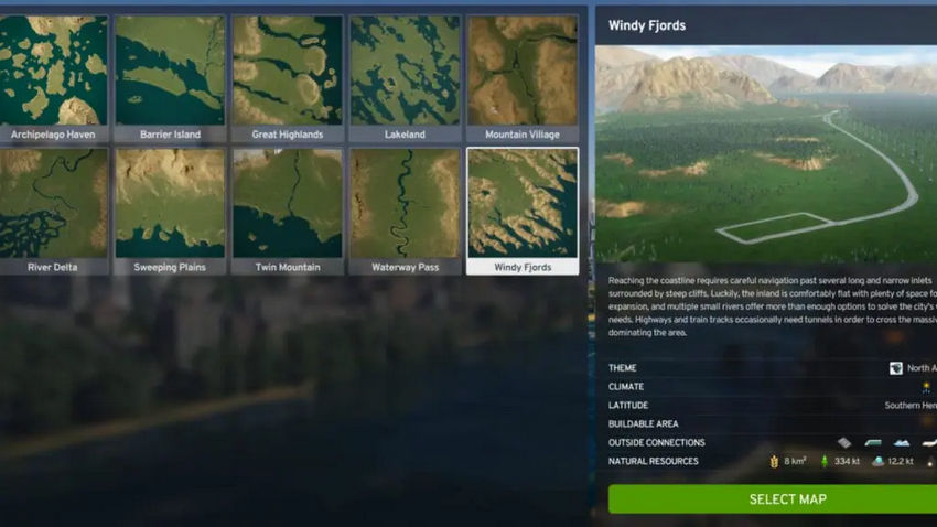 Cities Skylines 2. Какую карту выбрать