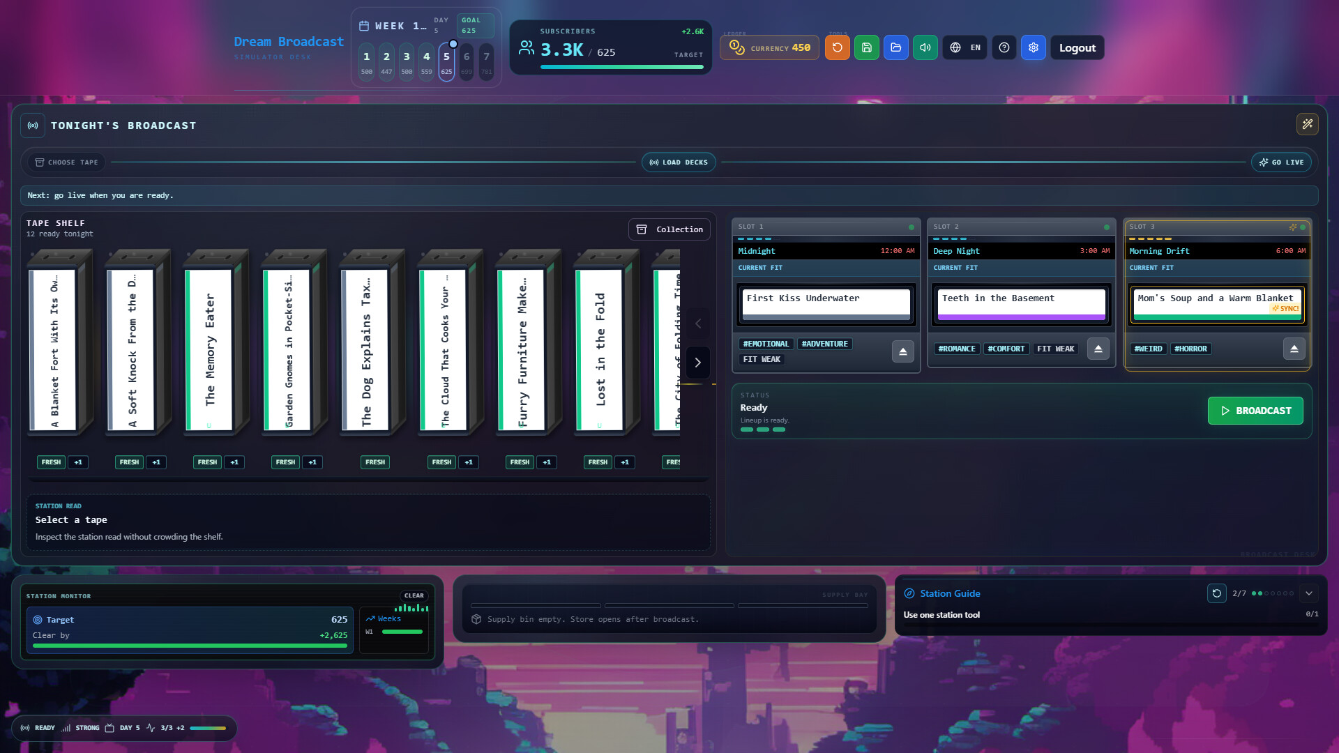 Dream Broadcast Simulator