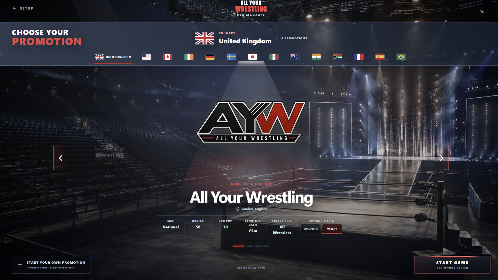 All Your Wrestling Pro Manager