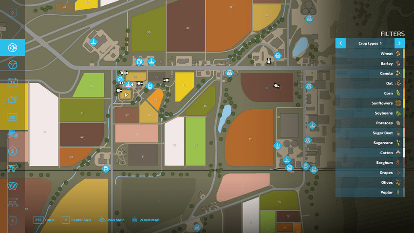 поля Farming Simulator 22