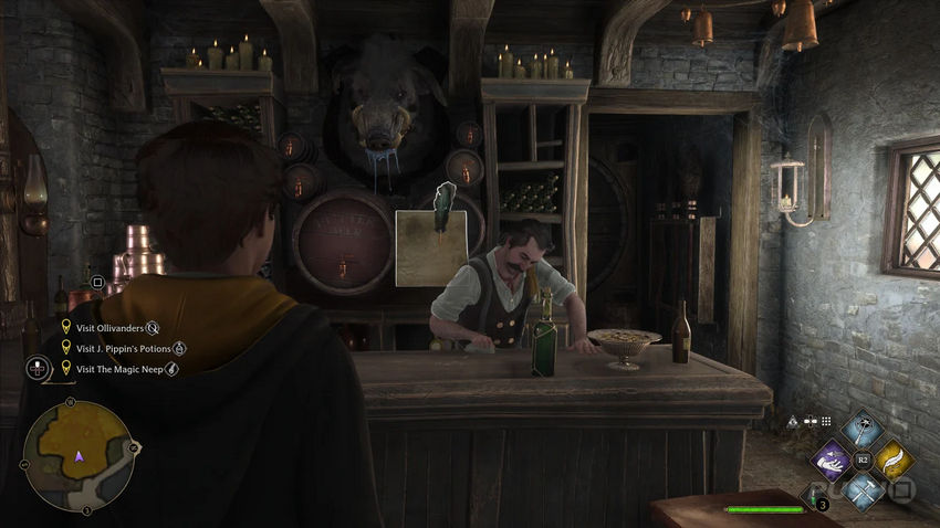 страницы полевого руководства Hogwarts Legacy в Хогсмиде