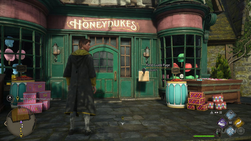 страницы полевого руководства Hogwarts Legacy в Хогсмиде