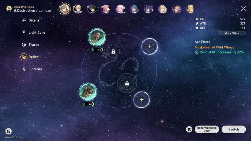 Honkai: Star Rail. Реликвии